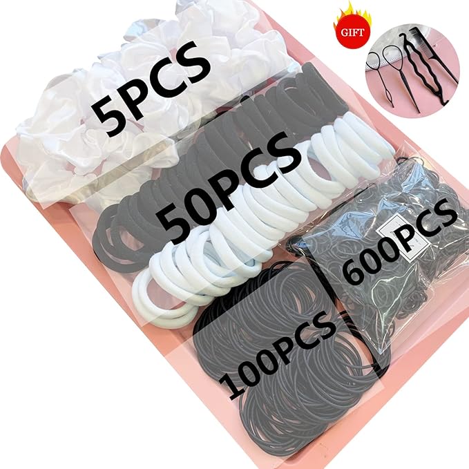YANRONG 755PCS Hair Accessories for Woman Set Seamless Ponytail Holders Variety Hair Scrunchies Hair Bands Scrunchy Hair Ties 759 Piece Set