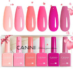 CANNI 6 Colors 9 ML Hema-Free Pink Gel Nail Polish Set, Hot Pink Purple Gel Polish Kit Light Baby Neon Colors, Soak Off LED Manicure Kit DIY at Home Salon Gifts