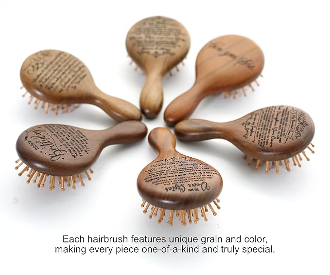 TOBOHU Engraved Wooden Hairbrush, I Love You More Gift for Wife Christmas, Birthday Valentine Gift for Her, Women Unique Holiday Gift