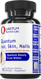 Quantum Nutrition Labs Hair Skin and Nails - Keratin Supplement, Hair Growth Supplement for Women & Men with Magnesium, Calcium, Beauty from Within for Hair, Skin and Nails - 60 Vegetarian Capsules