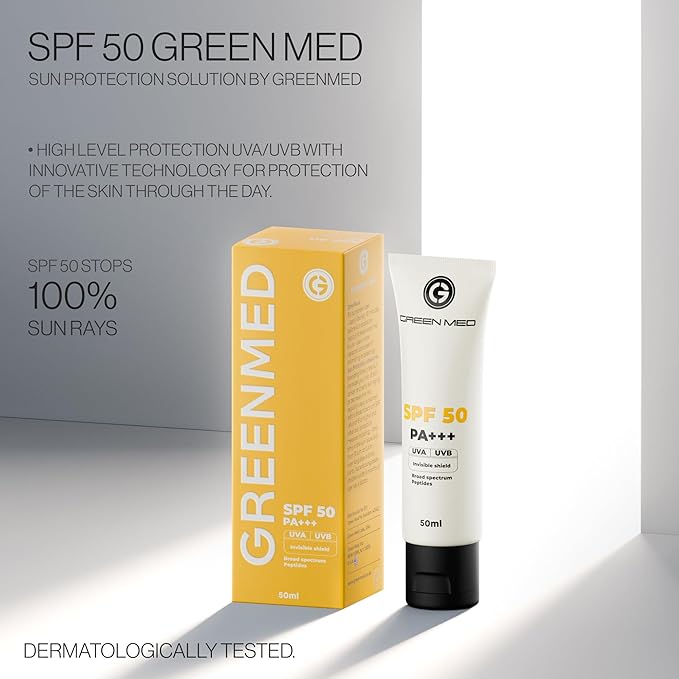 GreenMed SPF 50 Mineral, Facial Moisturizing Cream with Invisible Face Sunscreen,Dermatologist Recommended SPF, Dry-Touch, Water Resistant and Non-Greasy Sunscreen with Broad Spectrum, 1.76 oz