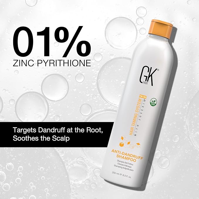GK HAIR Anti-Dandruff Shampoo Leaving Your Scalp Refreshed and Hair Soft, Smooth – Sulfate-Free Shampoo for Dry Damaged Hair for Men and Women 8.5 Fl Oz