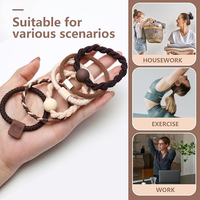 Womens hair ties,Boho Hair Ties 20pcs,anti breakage hair bands,ponytail holders,no damage for thick and thin hair,elastics hairtyes hair tie bracelets for Mother's Day,Valentine's Day,Christmas gifts