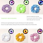 LED Scrunchies, 6 Pcs Light up Glow Hairbands Neon Accessories with 3 Light Modes for Girls Women Festival Accessories Christmas Halloween Party
