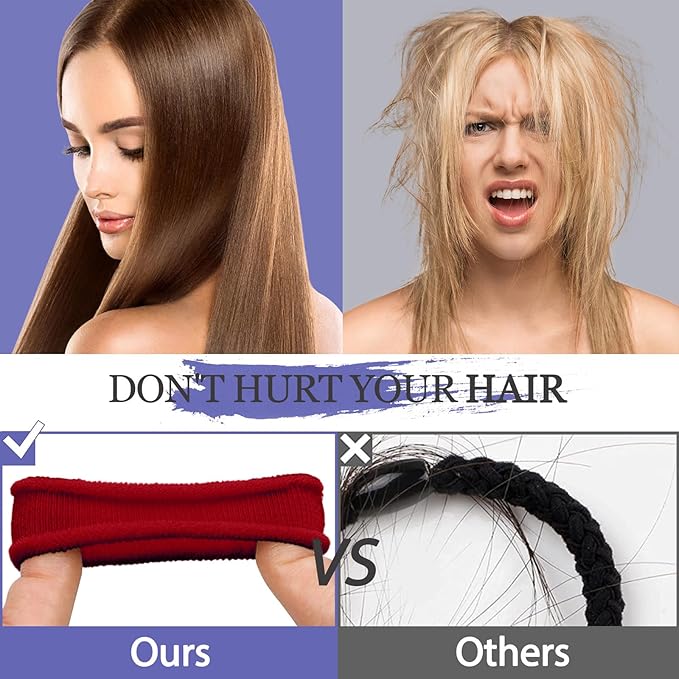 50Pcs Hair Ties for Women Girls,Cotton Seamless Hair Ties, Soft Ponytail Holders,No Crease No Damage Elastics Hair Bands with Box for Thick Heavy and Curly Hair (Set 2)