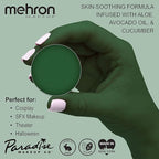 Mehron Makeup Paradise Makeup AQ Refill Size | Stage & Screen Performance, Face & Body Painting, Beauty, Cosplay, and Halloween | Water Activated Face Paint, Body Paint .25 oz (7 ml) (DARK GREEN)