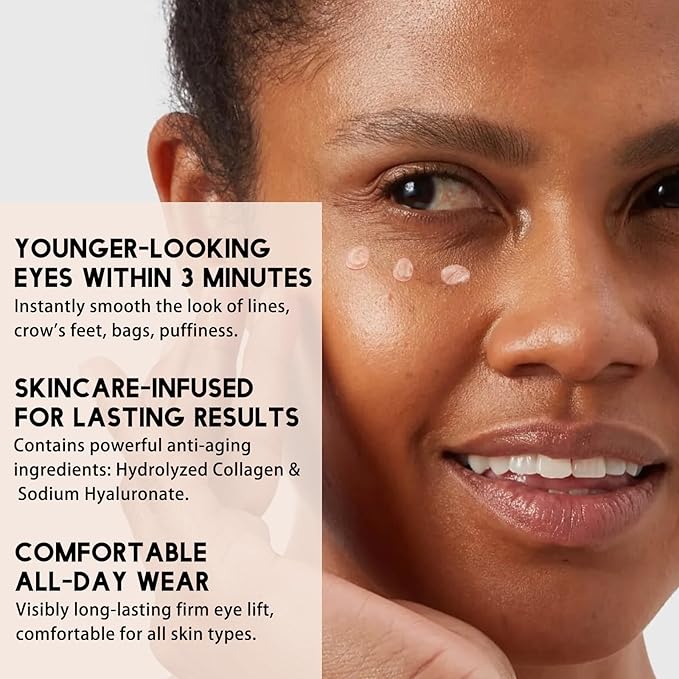 Instant Firming Eye Cream for Under Eye Bags and Puffiness, Dark Circles Treatment, Anti-Aging Eye Tightener, Temporary Face Lift, Reduces Fine Lines (1 Fl Oz)