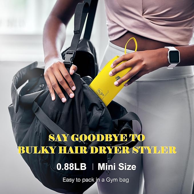 Auto Dual Voltage Hair Dryer Brush with European Travel Plug, Compact 2 Inch Oval Barrel One Step Hair Dryer & Styler Volumizer, Europe Travel Essentials for Women