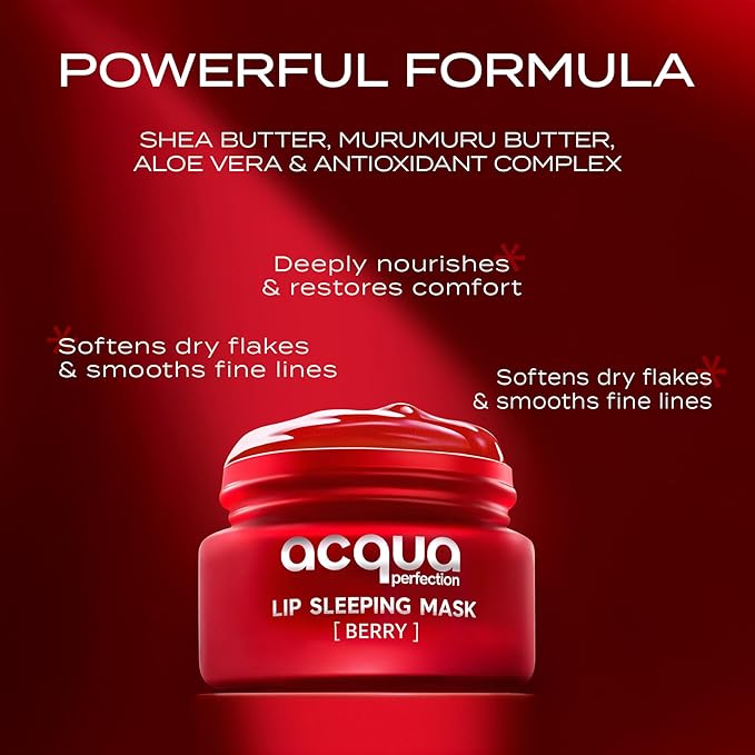 Lip Mask, Overnight Lip Treatment Enriched With Skin Softening Berry and Hydrating Shea Butter, Flaky Dry Lips