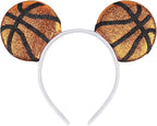Game Day Fans Headbands for Women&Men, Glitter Ball Sports Hairbands, Sports Themed Hair Accessory, Team Party Favor