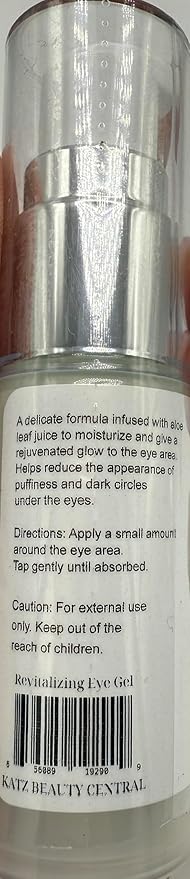Katz Beauty Revitalizing Eye Gel, 0.5 oz - Hydrating, Brightening & Puffiness-Reducing Eye Cream with Aloe & Cucumber