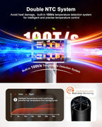 Hair Dryer, 220,000 RPM Dual High-Speed Brushless Motors Blow Dryer for 6X Fast Drying, 500 Million Negative Ionic Hair Dryers for Long Thick Hair, Low-Noise 4 Temps /4 Speeds