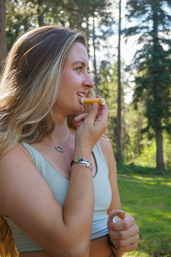 Dermatone Mango Lip Balm Stocking Stuffer | Moisturizing Lip Care | Soothe & Replenish Dry & Chapped Lips | Aloe, Vitamin E | SPF 30 | 3-Pack (Mango, 0.15oz sticks)