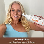 Tan Overnight Sunless Tanning Lotion 8 oz - Self Tanner, Self Tanning Lotion, Face Tanner - Natural, Long Lasting, Instant Dark Bronzer, Gradual Tan for Sun-Kissed Glow
