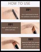 Eyebrow Powder Makeup Kit for Women,2 Colors Eye Brow Powder Waterproof Tinting Palette Long-Lasting,Brown Dark Brown Brow Fill&Sculpt Natural Eyebrow Contour for Sparse Brow with Brow Brush &Razor-03