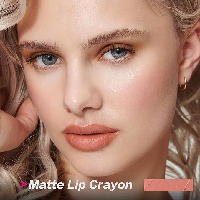 FOCALLURE Lipstick Lip Crayon - Vitamin E Infused, Long Lasting & Waterproof, Lightweight Finish, Non-Drying, Non-Fading Lip Makeup,7 CORAL PINK