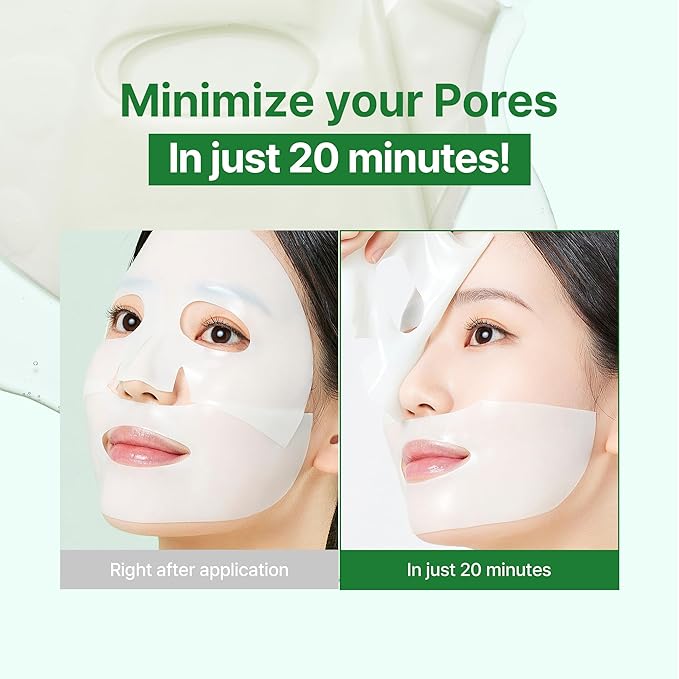 Cicatea Deep Calming Hydrogel Mask, Pore Minimizing with Centella Asiatica, Hydrating Face Mask for All Skin Types, Korean Skincare (35g x 4ea)