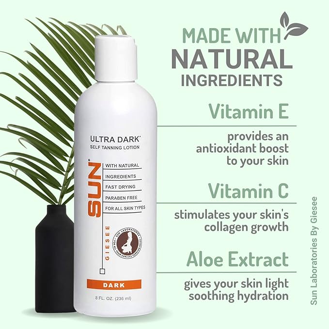 Self-Tanning Lotion (Dark), Tan Maintainer, and Exfoliant for Golden Soft Skin - 3 8 oz. Bottles