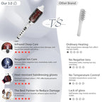 Infrared Bounce Brush, Heated Thermal Round Brush with Negative Ion Technology, 8 Heat Settings for Blowout Look with Hair Care Oil, Straightening & Curling, 1.65" Barrel for All Hair Types, White