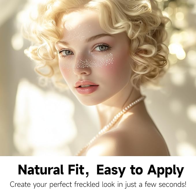 Glitter Freckles Face Tattoo - Silver Freckles Temporary Tattoos, Body Face Glitter for Women Girls, Cute Star Sparkle Patches Makeup Accessories for Festival Rave Parties Halloween, Silver 6 Pcs