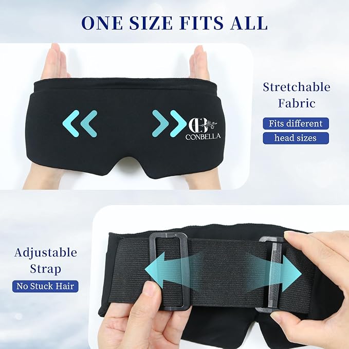 Cooling Eye Mask for Puffy Eyes, Gel Eye Mask, Cold Compress for Puffiness, Migraines, Headache, Dark Circles, Reusable, Flexible, Cooling Sleep Mask Long-Lasting Comfort for Men Women