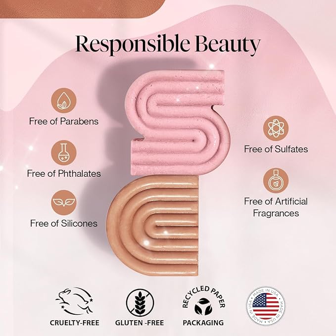 Kitsch Castor Oil Shampoo & Shea Butter Conditioner Bar – Shampoo and Conditioner Set - Hydrating & Moisturizing Bar Soap - Free of Paraben, Silicone, Sulfate - Made in USA - 2pc Set