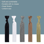 79STYLE 100pcs Neutral Color Elastic Ribbon Hair Ties No Crease Knotted Ponytail Holders Fabric Hair Ties For Women Fine Curly Hair (Neutral Colors)