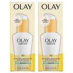 Olay Face Moisturizer, Complete with Sunscreen SPF 30, Fragrance-Free for Sensistive Skin, Broad Spectrum Sun Protection, Long-Lasting Hydration, Non-Comedogenic - Vitamin E & Aloe - 2.5 Oz - 2 Pack