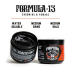 Formula 13 Pomade for Men - Medium Hold Water Based Mens Hair Gel and Hair Wax - Mens Hair Pomade, Hair Gel for Men, and Hair Clay that has a Warm Masculine Fragrance, Great Slick Back Hair Products