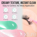 LASHVIEW Eyelash Extension Remover Cream Gentle Lily Formula, Lash Removal Kit with Eye Patches & Cotton Swabs(10g)