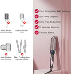 Betahouse Thermal Brush Curling Iron Brushes, 1.5 Inch Heated Round Styling for Blowout, Fast Heating Negative Ion Curling Brushes with 5 Temp Settings, Dual Voltage Hair Styling Tool