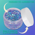 Pamnify Light Purple Face Glitter Gel,Purple Mermaid Costume Hair Glitter,Mardi Gras Outfit for Women,Singer Concerts Festival Body Glitter,Sparkling Sequins Face Glitter Makeup