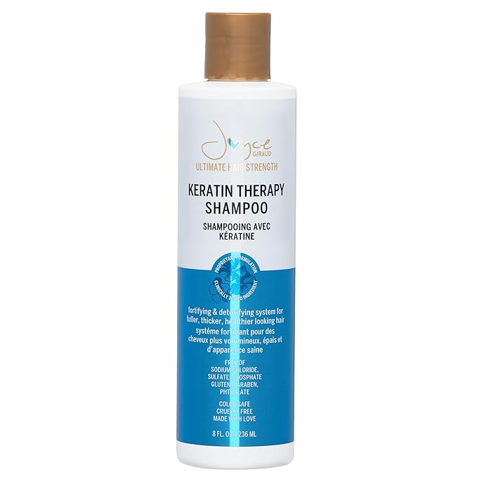 Joyce Giraud Ultimate Hair Strength Keratin Therapy Shampoo, with Cynatine & Pure4 Oils, 8 Fl. Oz
