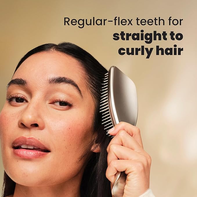 Tangle Teezer Chrome Ultimate Detangler Brush for Wet & Dry Hair, Eliminates Knots & Reduces Breakage for Straight to Curly Hair Types, Champagne Gold