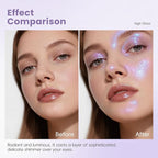 Holographic Blue Purple Glitter Eyeshadow, Multichrome Shimmer Color Shifting Single Eyeshadow, Chameleon Metallic Iridescent Eye Shadow Palette Bouncy Texture Fairy Highlighter Makeup #3