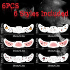 Glitter Freckles, Holographic Face and Body Glitter Tattoo Sparkle for Women Gold Glow Cosmetic Star Makeup Accessories for Festival Rave (6pcs Halloween)