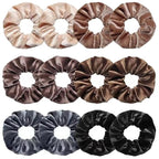 Senllori Scrunchies for Women, 12 Pcs Velvet Scrunchies for Hair, Classic Elastic Thick Scrunchy Hair Bands Ties, Soft Ropes Ponytail Holder Hair Accessories