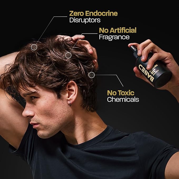 BASED Sea Salt Spray, Natural Finish Sea Salt Spray for Hair, Volumizes & Texturizes, Infused with Kelp & Vitamin B5, Light & Non-Greasy, Paraben, Sulfate, Phthalate Free, 6.8 oz (Pack of 3)