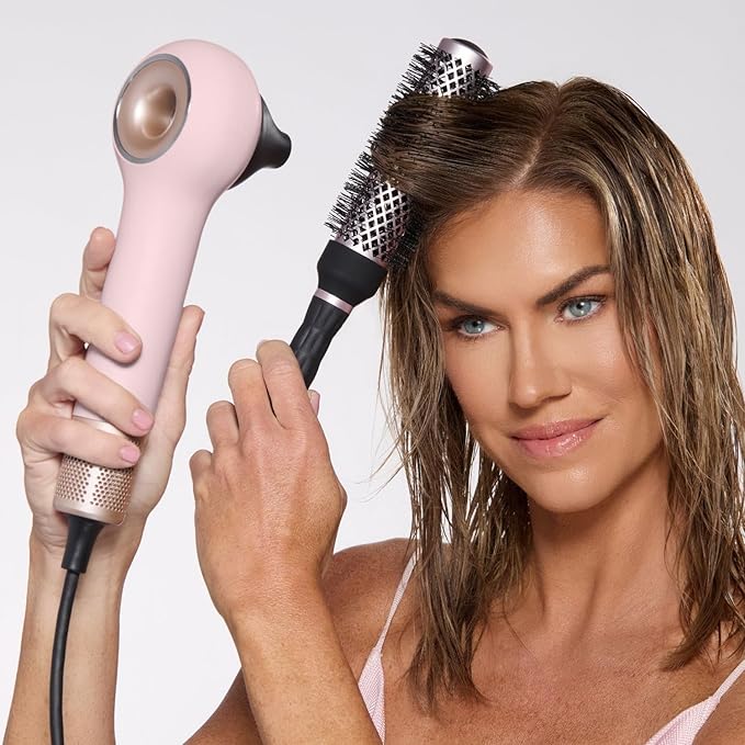 L'ANGE HAIR VolumePro Extra-Long Ceramic Ionic Round Brush, Black | For Blow Drying, Curling & Styling | Adds Volume, Reduces Frizz & Boosts Shine | Ideal for Extra-Long Hair (33mm)