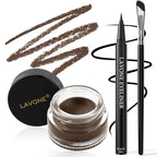 LAVONE Eyeliner Set - Waterproof Makeup Kit with Liquid Eye Liner Pencil, Gel Eyeliner and Angled Eye Liner Brush, Waterproof, Smudge Resistant, Long Lasting Formula - Ebony