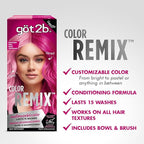 got2b Color Remix Semi-Permanent Hair Color, Shocking Pink 093, Customizable Temporary Hair Dye to Create A Vibrant or Pastel Shade, Easy At-Home Application, Lasts Up to 15 Washes