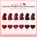 modelones Red Nail Polish Set 6 Colors, Christmas Cat Eye Burgundy Glitter Dark Purple Quick Dry Mini Nail Lacquer Kit Magnetic DIY Home Nail Art Manicure Gifts for Women Girls