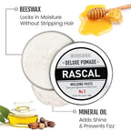 Original Rascal Deluxe Pomade for Men #3 - Matte Molding Hair Paste with Medium Hold & High Shine - Men's Styling Care Solution Product for All Hair Types - Natural Infused with Beeswax & Mineral Oil