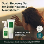 AROMATICA Rosemary Root Enhancer And Scalp Scrub Korean Hair Care Set - Rosemary Water Spray and Scalp Exfoliator for Dry Scalp Treatment, Refresh Your Hair with Rosemary Oil Scalp Care, Holiday gifts
