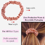 Hair Accessories for Women - Clean Girl Aesthetic - Cute Ponytail Holders, Scrunchies, and Small Hair Ties for Thin Hair - Pink