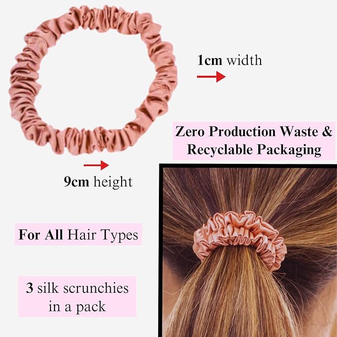 Hair Accessories for Women - Clean Girl Aesthetic - Cute Ponytail Holders, Scrunchies, and Small Hair Ties for Thin Hair - Pink