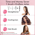 Betahouse Thermal Brush Curling Iron Brushes, 1.5 Inch Heated Round Styling for Blowout, Fast Heating Negative Ion Curling Brushes with 5 Temp Settings, Dual Voltage Hair Styling Tool