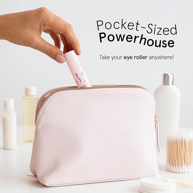 grace & stella Under Eye Brightener with Rose Quartz Rollerball - Hyaluronic Acid & Caffeine Eye Serum for Dark Circles & Puffiness - Travel Size Toiletries, Womens Christmas Gifts (15ml / 0.51floz)