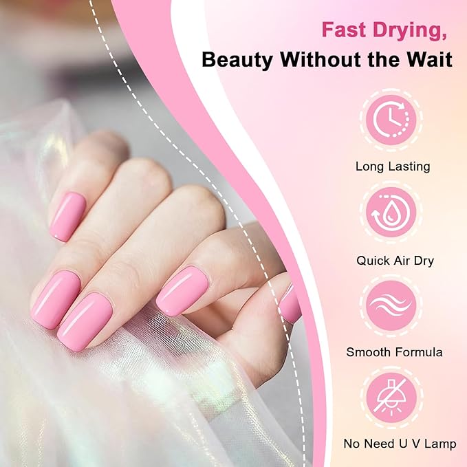 16.5ml Baby Pink Nail Polish Large Volume Quick Dry Nail Polish, Long Lasting Shine, Fingernail Toenail Nail Art DIY Home Travel Nail Art Gift
