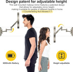 9" Wall Mounted Lighted Makeup Mirror,4000mAh Rechargeable Double Sided 1X/10X Magnifying Mirror with Light,3 Color Lights,Touch Dimmable,Extended Arm 360 Rotation Wall Mounted Makeup Mirror